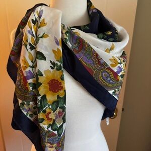 Vintage Tidi Silk Scarf Floral Paisley Square